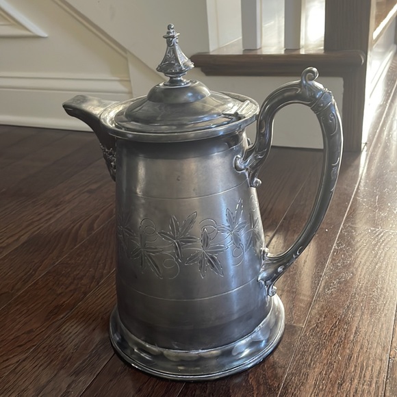 J. A. S. Stimpson Antique 1854 Water Pitcher silver plated - Picture 6 of 9